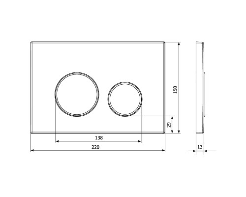 Клавиша смыва KK POL M11 350/PPL/009-00-00 Титан
