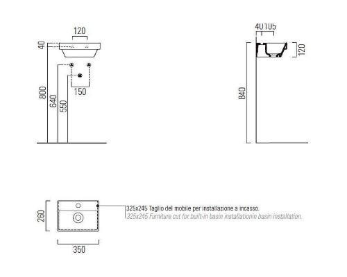 Раковина GSI Norm 35 8650111 Белая