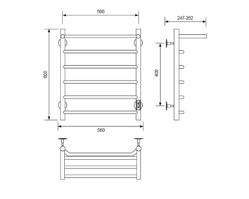 Электрический полотенцесушитель Comfysan Scola EC-6 60x50 с полкой Хром