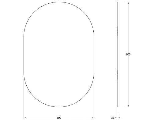Зеркало Evoform Colora 90х60 BY 0465 с окантовкой - Черный цвет