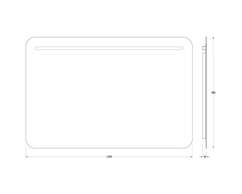 Зеркало Evoform Ledline 80x120 с подсветкой 10 W - без выключателя