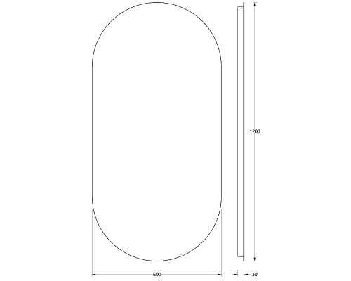 Зеркало Evoform Ledshine 120x60 с подсветкой 26.5 W - без выключателя - нейтральный белый свет