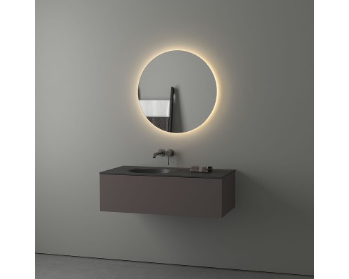 Зеркало Evoform Ledshine d70 с подсветкой 18 W - без выключателя - теплый белый свет