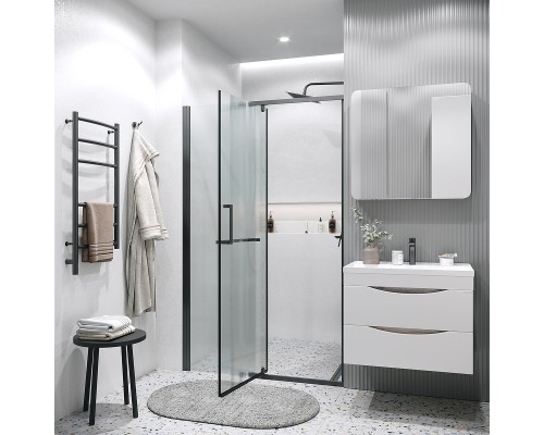 Душевая дверь Grossman Pragma 120 100.K33.03.120.21.02 профиль Черный матовый стекло шиншилла