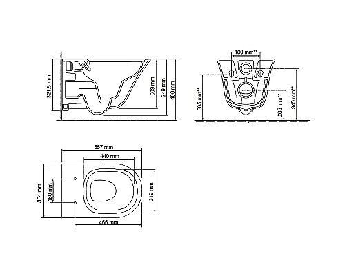 Унитаз Jacob Delafon Vive E28078RU-0 подвесной без сиденья