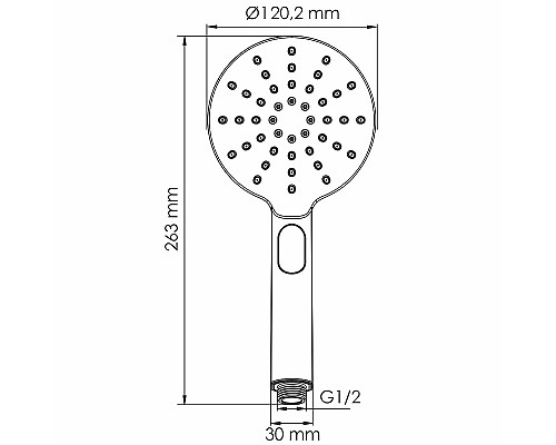 Ручной душ WasserKRAFT A339 Черный матовый