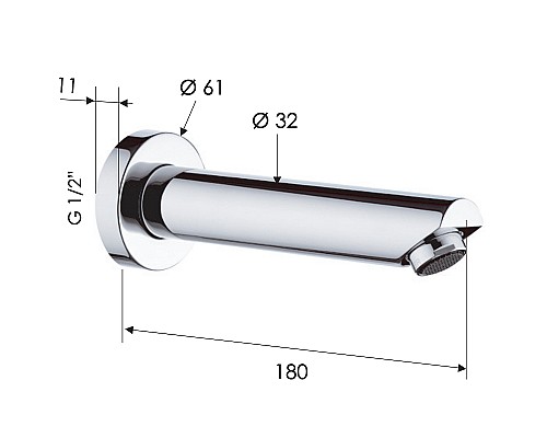 Излив для смесителя Remer Minimal 91MNO Черный матовый