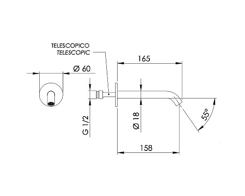 Излив для смесителя Remer X-Style 91XXV Сталь