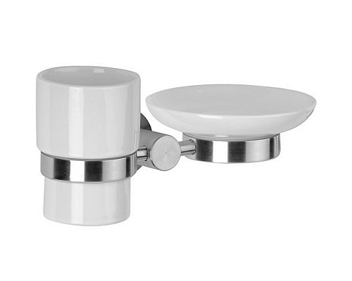 Стакан для зубных щеток Remer Minimal Mi17INOXCR с мыльницей Нержавеющая сталь