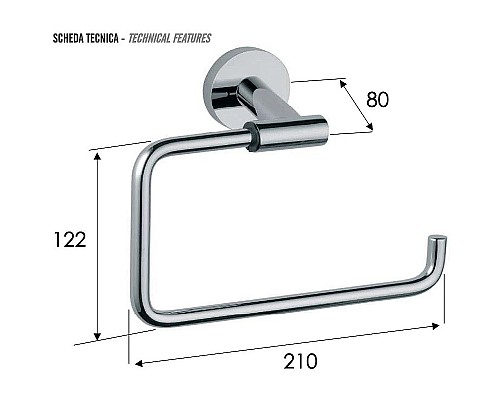 Кольцо для полотенец Remer Guest GS44NO Черный матовый