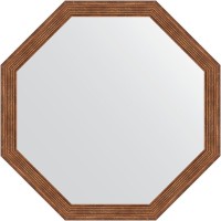 Зеркало Evoform Octagon 69х69 в багетной раме - Сухой тростник 51 мм