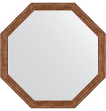 Зеркало Evoform Octagon 69х69 в багетной раме - Сухой тростник 51 мм