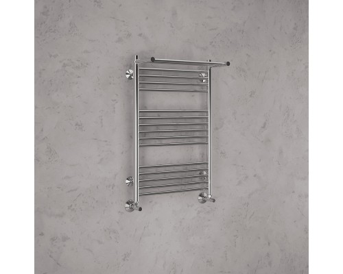 Водяной полотенцесушитель Terminus Аврора П16 500х800 4670078529428 с полкой Хром, нижнее подключение, G 1/2" ВР, с угловым соединением