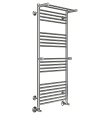 Водяной полотенцесушитель Terminus Аврора П22 500х1200 4670078529244 с полкой Хром, нижнее подключение, G 1/2" ВР, с угловым соединением