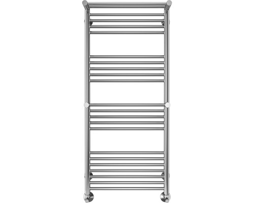 Водяной полотенцесушитель Terminus Аврора П22 500х1200 4670078529244 с полкой Хром, нижнее подключение, G 1/2" ВР, с угловым соединением