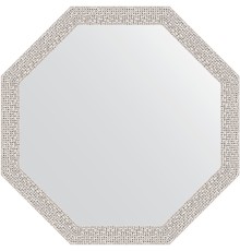 Зеркало Evoform Octagon 58х58 в багетной раме - Мозаика хром 46 мм