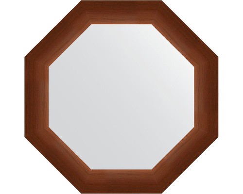 Зеркало Evoform Octagon 52х52 в багетной раме - Орех 65 мм