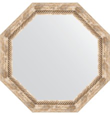 Зеркало Evoform Octagon 63х63 в багетной раме - Прованс с плетением 70 мм