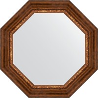 Зеркало Evoform Octagon 67х67 в багетной раме - Римская бронза 88 мм