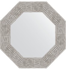 Зеркало Evoform Octagon 57х57 в багетной раме - Волна хром 90 мм