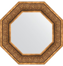 Зеркало Evoform Octagon 59х59 в багетной раме - Вензель бронзовый 101 мм