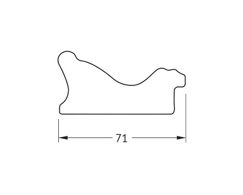 Зеркало Evoform Octagon 64х64 BY 3875 в багетной раме - Черное дерево с золотом 71 мм