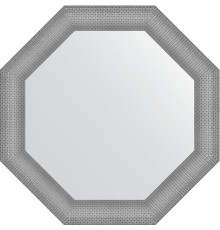 Зеркало Evoform Octagon 77х77 в багетной раме - Серебряная кольчуга 88 мм