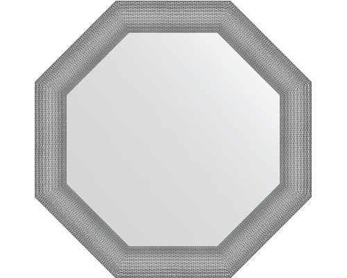 Зеркало Evoform Octagon 77х77 в багетной раме - Серебряная кольчуга 88 мм