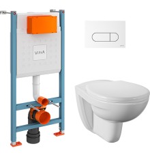 Комплект унитаза с инсталляцией Vitra Normus L-box 9773B003-7207 с сиденьем и Белой клавишей смыва