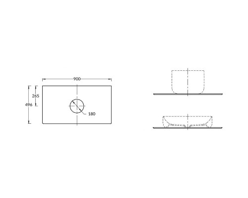 Столешница под раковину Kerama Marazzi Magica 90 MA.1.0.SG519920R\90 Серая матовая