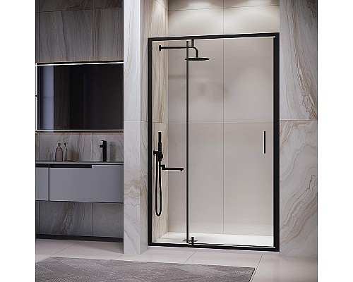 Душевая дверь RGW Leipzig LE-103-B 120 711210312-14 профиль Черный стекло прозрачное