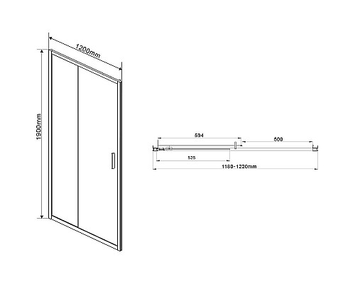 Душевая дверь Vincea Garda 120 VDS-1G120CLG профиль Золото брашированное стекло прозрачное
