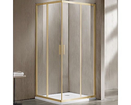 Душевой уголок Vincea Garda 90x80 VSS-1G8090CLG профиль Золото брашированное стекло прозрачное
