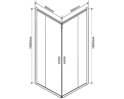 Душевой уголок Vincea Garda 90x80 VSS-1G8090CLG профиль Золото брашированное стекло прозрачное