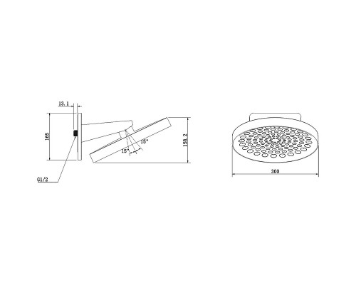 Верхний душ Vincea Inspire VSHD-3I3CGM Вороненая сталь