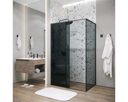 Душевая стенка Grossman Galaxy 80 200.K33.01.80.21.10 профиль Черный матовый стекло тонированное