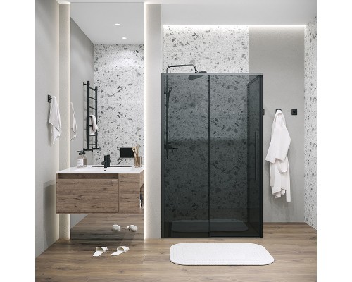 Душевая стенка Grossman Galaxy 80 200.K33.01.80.21.10 профиль Черный матовый стекло тонированное