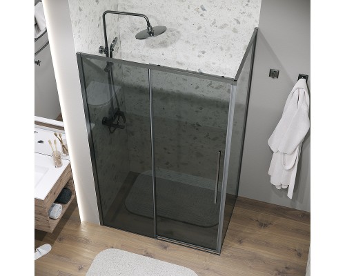 Душевая стенка Grossman Galaxy 90 200.K33.01.90.42.10 профиль Графит сатин стекло тонированное