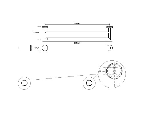Полотенцедержатель Bemeta Stella 166204052 двойной Хром