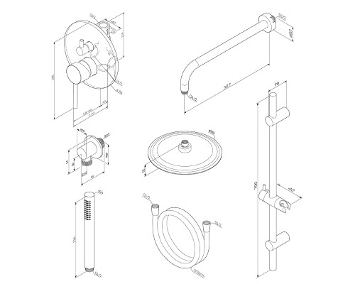 Душевая система Damixa Scandinavian Pure 936530000 Хром