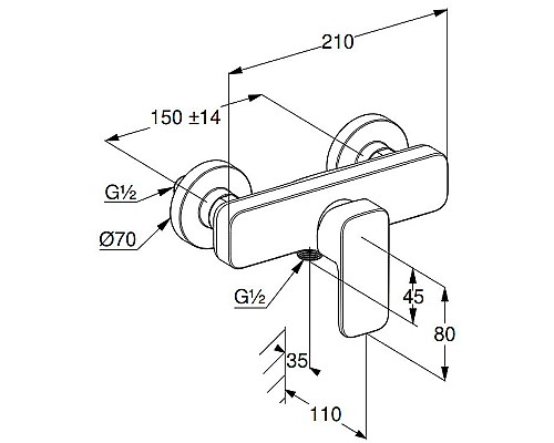 Смеситель для душа Kludi Renon 428313975 Черный матовый