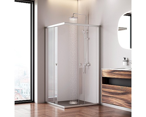 Душевой уголок AM.PM Sunny 100х100 W87G-403-100100-MT профиль Хром матовый стекло прозрачное