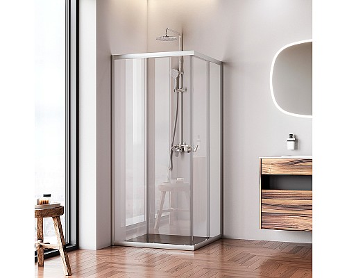 Душевой уголок AM.PM Sunny 90х90 W87G-403-9090-MT профиль Хром матовый стекло прозрачное