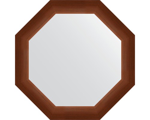 Зеркало Evoform Octagon 57х57 в багетной раме - Орех 65 мм