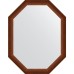 Зеркало Evoform Octagon 72x92 в багетной раме - Орех 65 мм