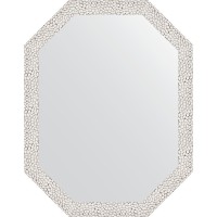 Зеркало Evoform Octagon 53x68 BY 7002 в багетной раме - Чеканка белая 46 мм