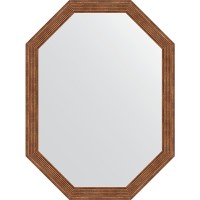 Зеркало Evoform Octagon 59x79 в багетной раме - Сухой тростник 51 мм