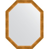 Зеркало Evoform Octagon 70x90 в багетной раме - Травленое золото 59 мм