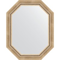 Зеркало Evoform Octagon 58x73 BY 7110 в багетной раме - Состаренное серебро с плетением 70 мм