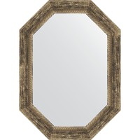 Зеркало Evoform Octagon 53x73 BY 7121 в багетной раме - Старое дерево с плетением 70 мм